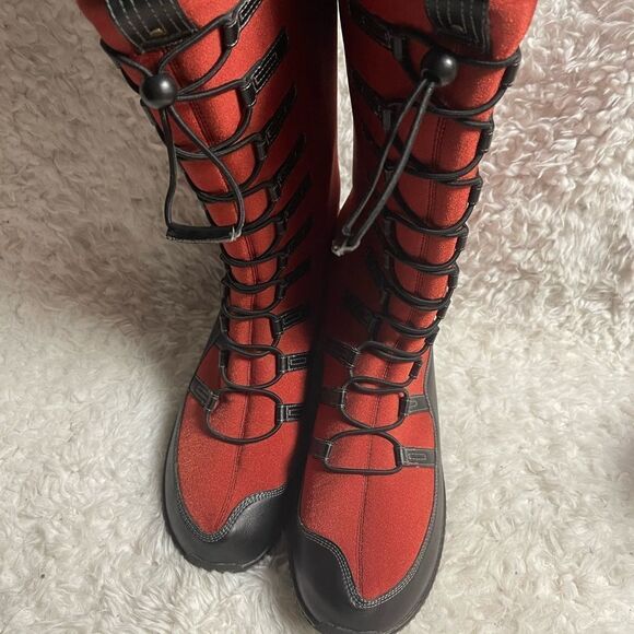 Aetrex Berries Women red Neoprene Bungee slip on boots water &slip resist SZ12M - Picture 3 of 10